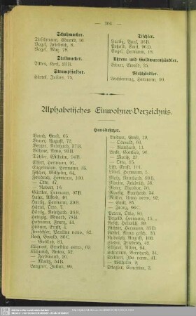 Einwohnerverzeichnis : Alphabetisches Einwohner-Verzeichnis