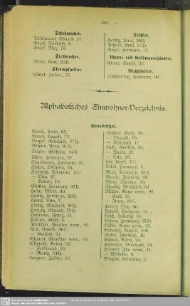 Einwohnerverzeichnis : Alphabetisches Einwohner-Verzeichnis
