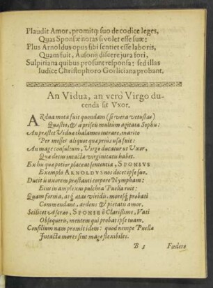 An Vidua, an vero Virgo ducenda sit Uxor.
