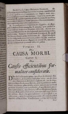 Titulus II. De Causa Morbi