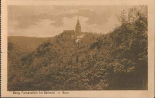 Ansichtskarte: Burg Falkenstein im Selketal im Harz