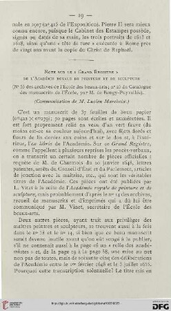 Note sur le "Grand Registre" de l'Académie royale de peinture et de sculpture