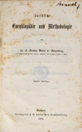 Juristische Encyklopädie und Methodologie