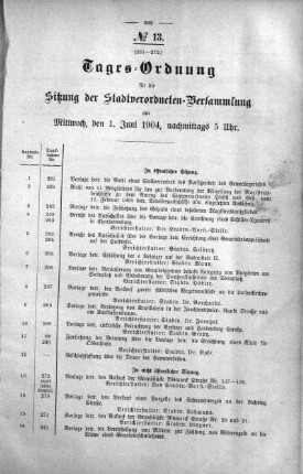 Tages-Ordnung, 01. Juni 1904