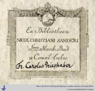 [Provenienz]: Sander, Nikolaus Christian