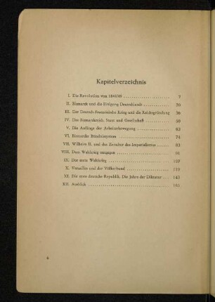 Kapitelverzeichnis