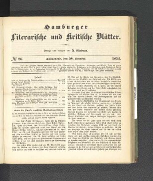 No. 86. 28. Oktober 1854