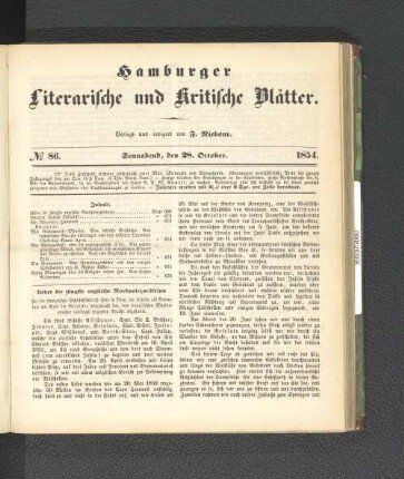 No. 86. 28. Oktober 1854