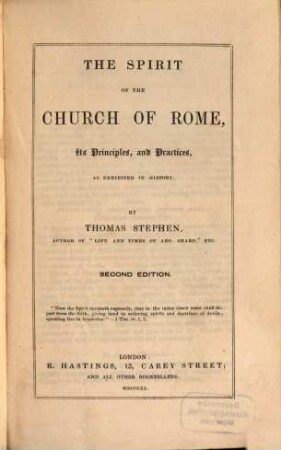The Spirit of the Church of Rome, its Principles and Practices