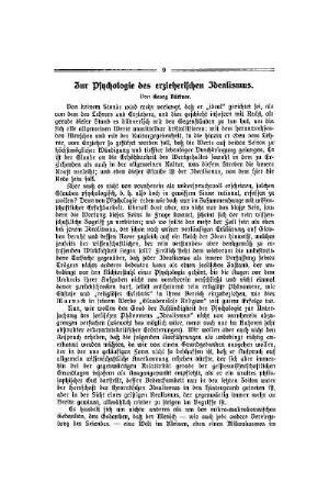 Zur Psychologie des erzieherischen Idealismus