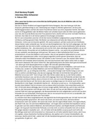 Transkript zum Video-Interview mit Alice Schwarzer (Oral Herstory-Projekt)