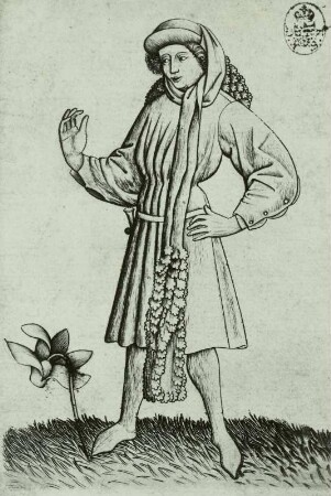 Spielkarte Blumenbube oder -unter (A)