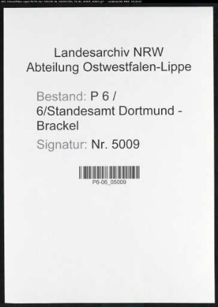 Namensverzeichnis Dortmund - Brackel,Todesfälle
