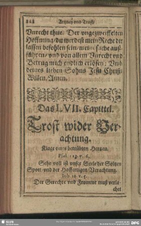 Das LVII. Capittel. Trost wider Verachtung