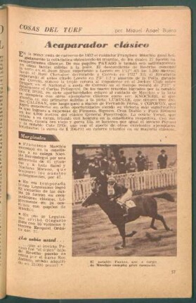 Acaparador clásico : Cosas del turf