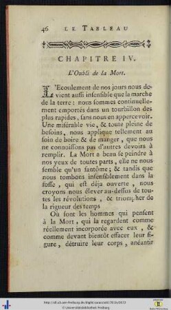 Chap. IV. L’Oubli de la Mort.
