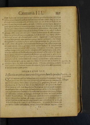 Observatio XLV. Instantia an pereat morientelitigatore dumlis pendet?