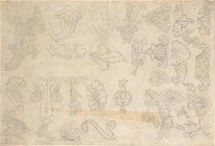 Zocher, Ernst; Studienzeichnungen nach Vorlagen - Ornamente (Details)