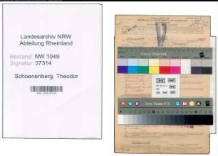 Entnazifizierung Theodor Schoenenberg , geb. 30.11.1889 (Postbeamter)