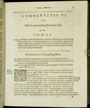 Commentatio VI. De Morbo universali posteritatis Adæ, qui est Fomes.