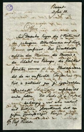 Brief vom 2. Juli 1884