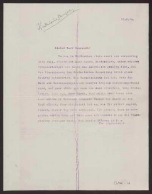 Schreiben an Walter Curt Behrendt (Brief)