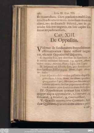 Cap. XIII. De Oppositis.