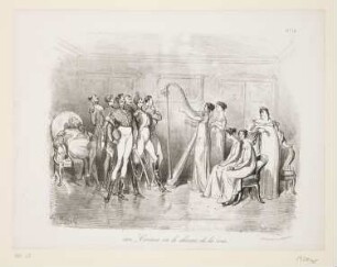 Corinne ou le charme de la voix, Blatt 18 der Folge "Folies-Gauloises depuis les Romains jusqu'à nos Jours. Album de Moeurs et de Costumes"