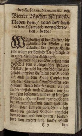 Vierter Wochen Mittwoch.