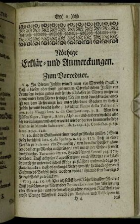 Nöthige Erklär- und Anmerckungen.