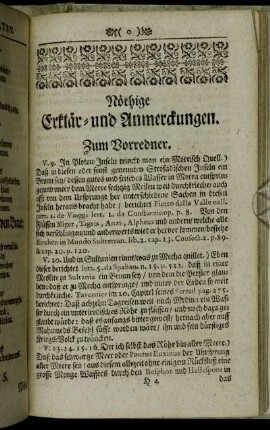 Nöthige Erklär- und Anmerckungen.