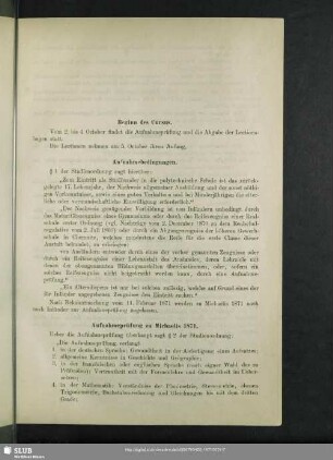 Aufnahmebedingungen