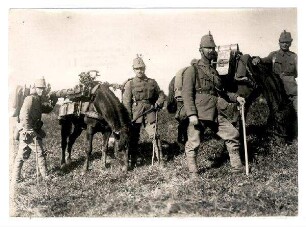 Nr. 127: Muli mit Maschinengewehr und Munitionsbeladen (2 ähnliche Bilder)