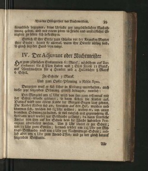 IV. Der Adjuvant oder Nachtmeister