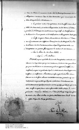 Beitritt Hessens zu dem am 25. April 1818 mit Frankreich geschlossenen Vertrag. (Ratifikation Frankreich)