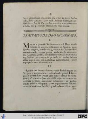Tractatus De Deo Incarnato.