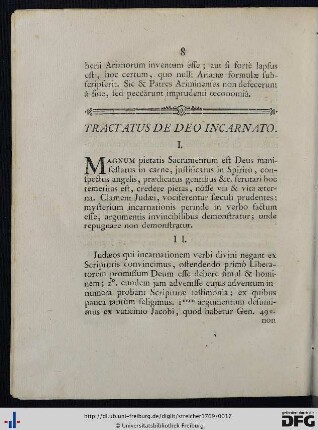 Tractatus De Deo Incarnato.