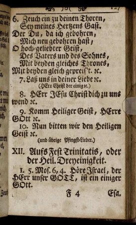 XII. Aufs Fest Trinitatis, oder der Heil. Dreyeinigkeit.