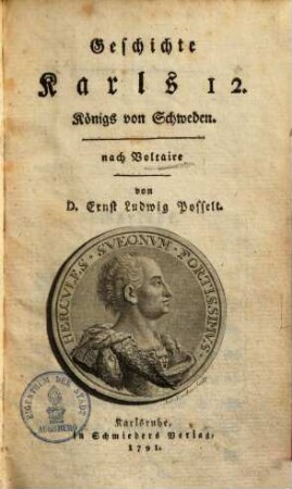 Geschichte Karls XII. Königs von Schweden : nach Voltaire