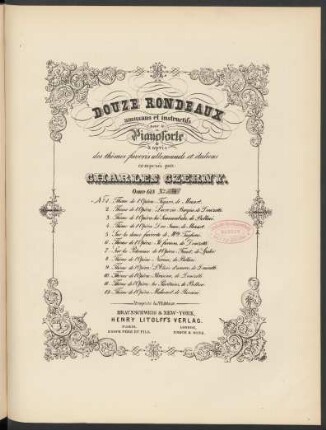 No. 9: Thème de l'opéra: L'Elisir d'amore, de Donizetti : oeuv. 618 no. 9