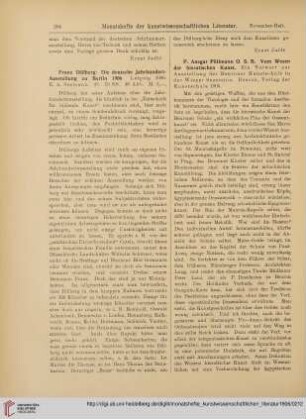 [Rezension von: P. Ansgar Pöllmann O. S. B., Vom Wesen der hieratischen Kunst. Ein Vorwort zur Ausstellung der Beuroner Kunstschule in der Wiener Sezession]