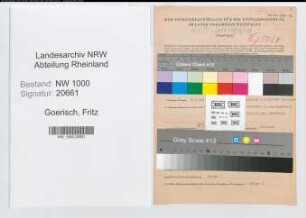 Entnazifizierung Fritz Goerisch, geb. 21.05.1896 (Lehrer)
