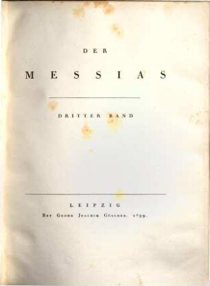 Klopstocks Werke. 5, Der Messias ; 3