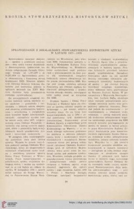 Sprawozdanie z działalności Stowarzyszenia Historyków Sztuki w latach 1977-1978