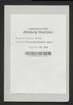 Von [Xerxes] Franz Gaudenz von Westrem zu Sümmern und seinen Aufschwörern / Bürgen bei der Aufnahme in den Deutschen Orden abgegebene Verpflichtungserklärung.