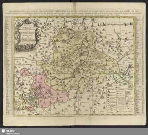 Accurate Geographische Delineation derer zum Fürstenthum Altenburg Gehörigen Herzoglichen Sachsen-Gothaischen Aemmter Altenburg und Ronneburg Nebst vielen andern Orthen