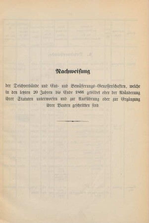 Nachweisung der Deichverbände und Ent- und Bewässerungs-Genossenschaften