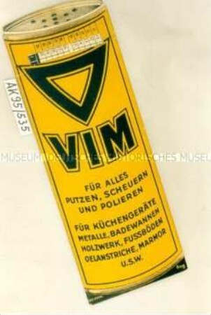Rechenschieber mit Werbung für VIM Putzmittel
