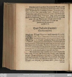 Das Siebende Capittel/ Von Kranckheiten.