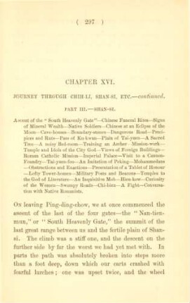 Chapter XVI. Journey through Chih-li, Shansi, etc. - continued. Part. III. - Shan-si